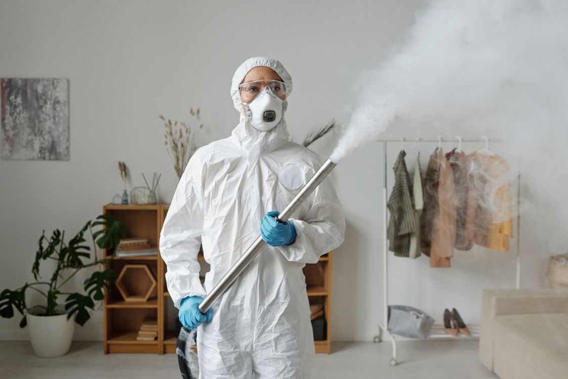 Specialist cleaners in Milton Keynes treating a contaminated property